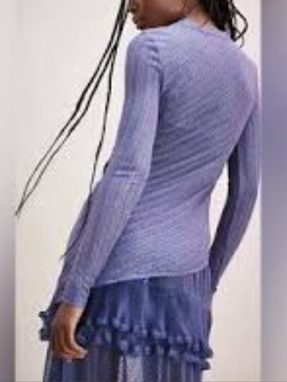 Free People NWT Intimately "Glitter Daze" Lilac Asymmetrical Knit Top XS